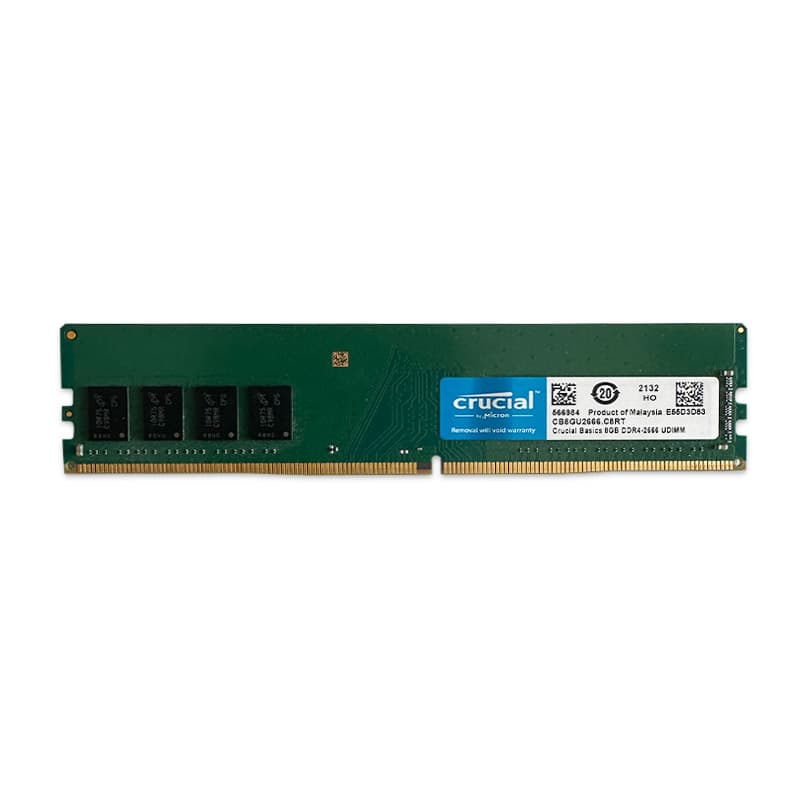 رم کروشال Crucial 8GB DDR4 2666MHz CL19 استوک در حد نو با گارانتی — تصویر ۲