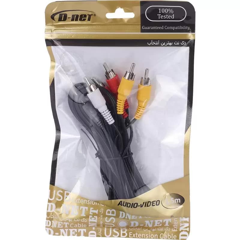 کابل 3 به 3 AV RCA دی نت 1.5 متر — تصویر ۲