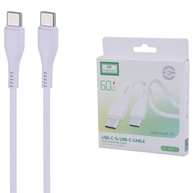 کابل دو سر تایپ سی فست شارژ 30 وات ارلدام EC-165C طول 1 متر