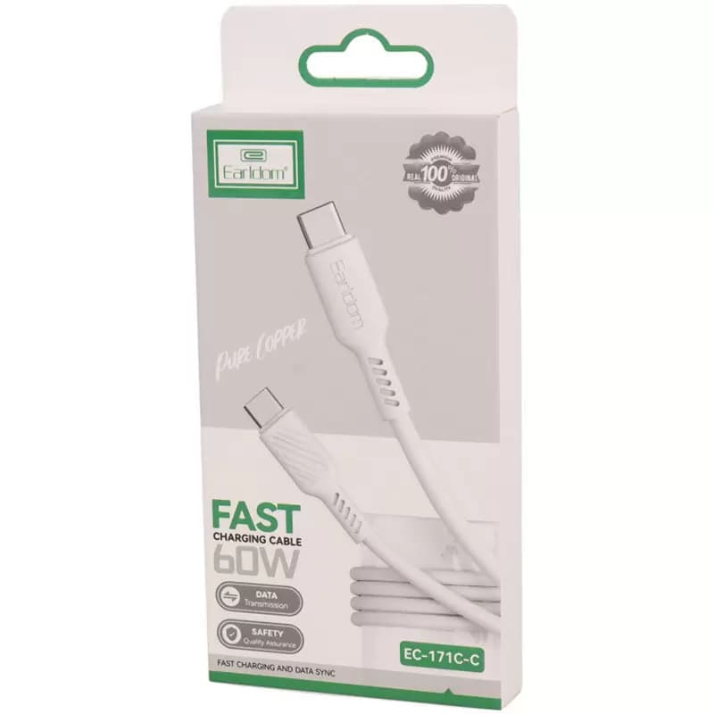 کابل دو سر تایپ سی فست شارژ 60 وات ارلدام EC-171C-C — تصویر ۶