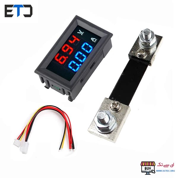 آمپرمتر ولتمتر DC روپنلی 100 آمپر 0v-100v شنت خور — تصویر ۳