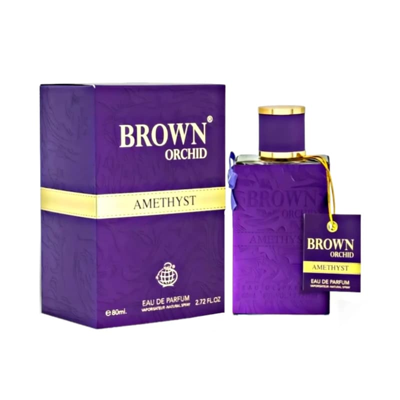 ادوپرفیوم زنانه فراگرنس ورد مدل Brown Orchid Amethyst با رایحه شیرین حجم 80 میلی‌لیتر