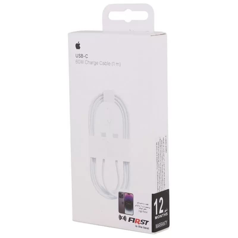 کابل دو سر تایپ سی فست شارژ 60 وات اپل A2795 طول 1 متر + سوزن سیم کارت — تصویر ۷