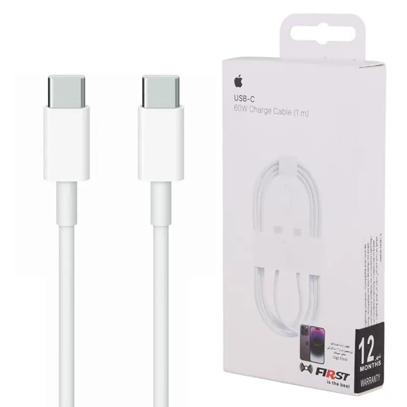 کابل دو سر تایپ سی فست شارژ 60 وات اپل A2795 طول 1 متر + سوزن سیم کارت — تصویر ۶