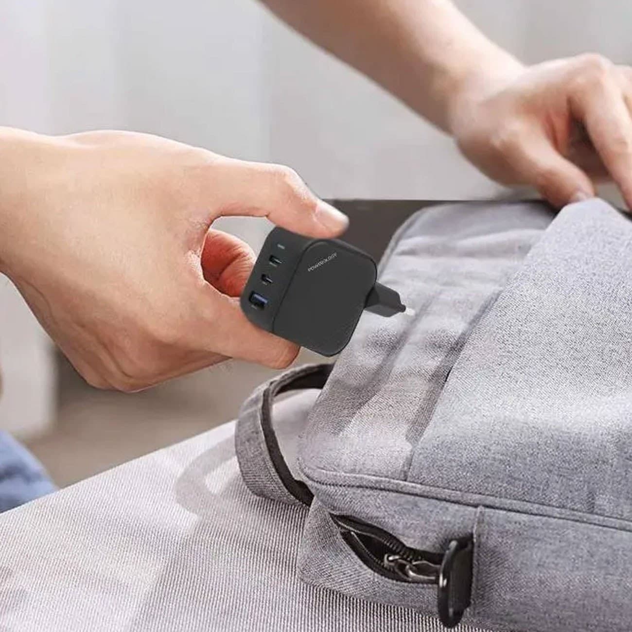 آداپتور شارژ سه پورت 65 وات پاورولوژی مدل PWCUQC019 — تصویر ۷