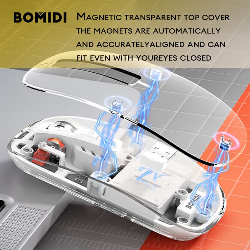 موس بی سیم شفاف بامیدی Bomidi GM1 — تصویر ۶