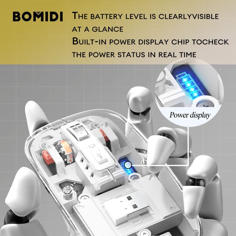 موس بی سیم شفاف بامیدی Bomidi GM1 — تصویر ۷