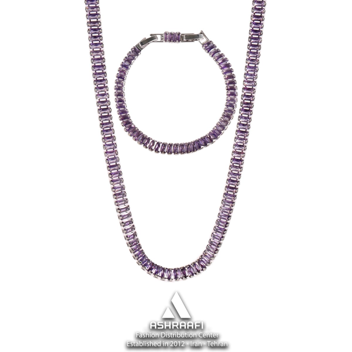 ست گردنبند و دستبند تنیسی Tennis Necklace & Bracelet P01