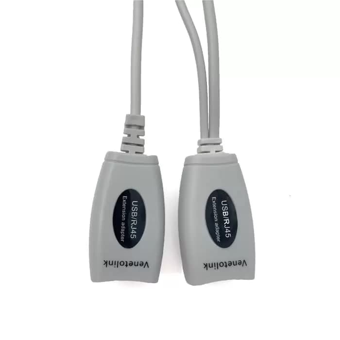 مبدل افزایش طول USB 2.0 افزاینده 45 متری طول USB تحت شبکه پاور دار آداپتور خور ونتولینک — تصویر ۳