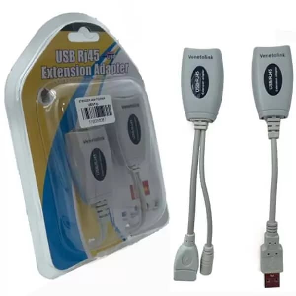 مبدل افزایش طول USB 2.0 افزاینده 45 متری طول USB تحت شبکه پاور دار آداپتور خور ونتولینک — تصویر ۶