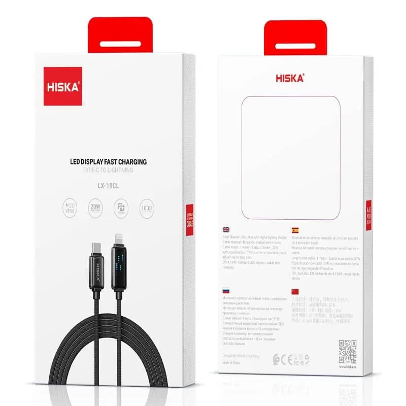 کابل دو سر تایپ سی فست شارژ 60 وات هیسکا LX-19CC طول 1 متر — تصویر ۴