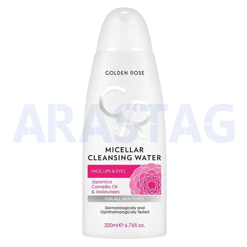 میسلار واتر پاک کننده آرایش چشم و صورت گلدن رز Golden Rose Micellar حجم 200 میلی