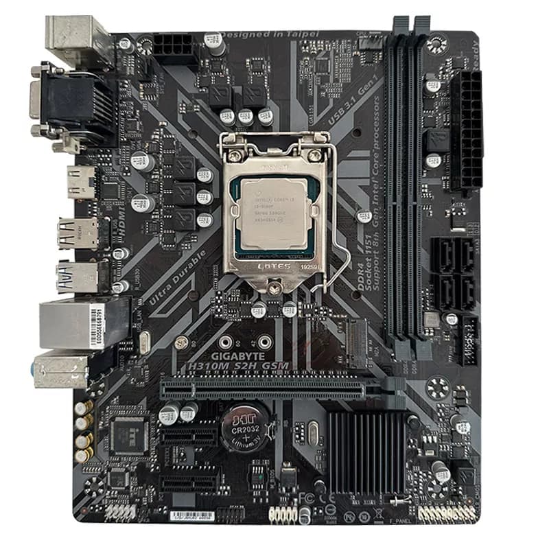 باندل مادربرد GIGABYTE H310M S2H GSM + i3 9100F استوک در حد نو — تصویر ۴