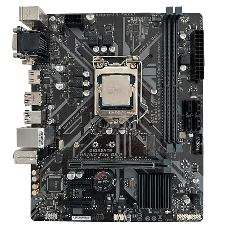 باندل مادربرد GIGABYTE H310M S2H GSM + i3 9100F استوک در حد نو
