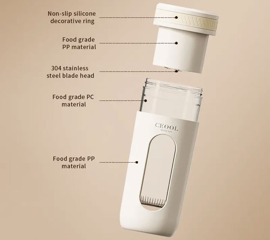 شیکر و مخلوط کن شارژی CEOOL مدل GC-Z02-1 (ظرفیت 300ml) — تصویر ۵