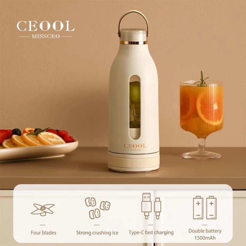 شیکر و مخلوط‌کن شارژی CEOOL مدل GC-Z05 (ظرفیت 400ml) — تصویر ۳
