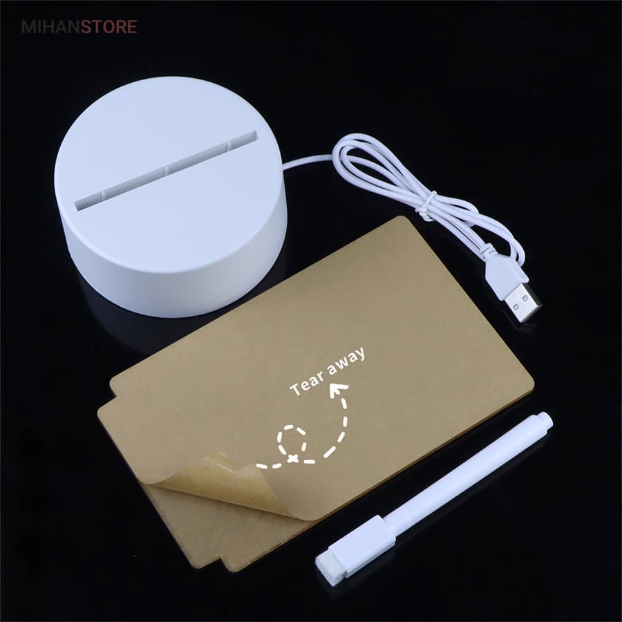 چراغ خواب سه بعدی و تخته یادداشت نامرئی LED – پلنر بینهایت — تصویر ۸