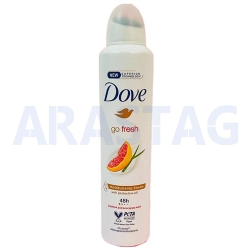 اسپری ضدتعریق داو مدل Go Fresh رایحه گریپ‌ فروت و لیموگراس حجم 250 میلی