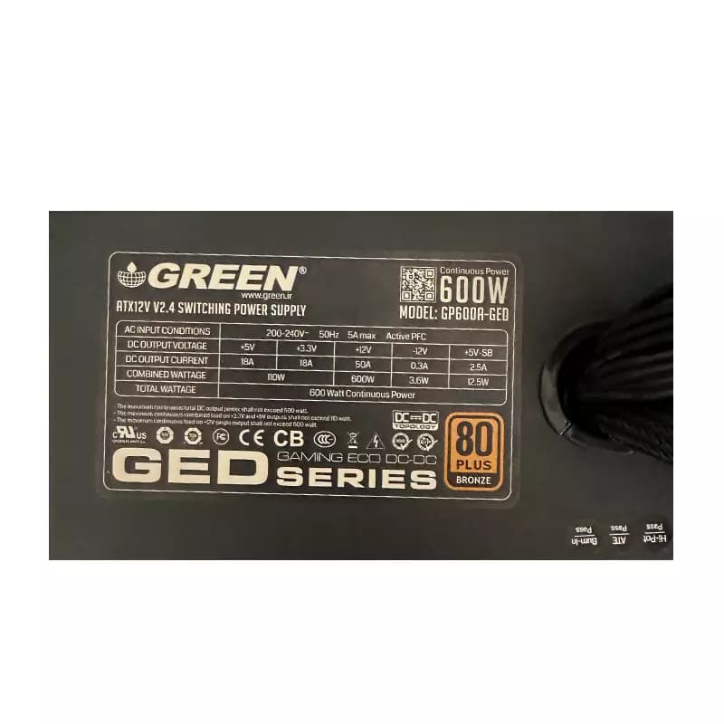 پاور 600 وات گرین Green 600A GED استوک در حد نو گارانتی تا 1409/06 — تصویر ۹