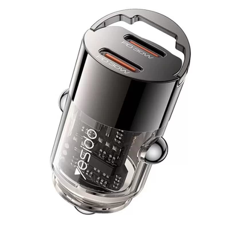 شارژر فندکی 30 وات یسیدو مدل Y69 3A QC PD 30W