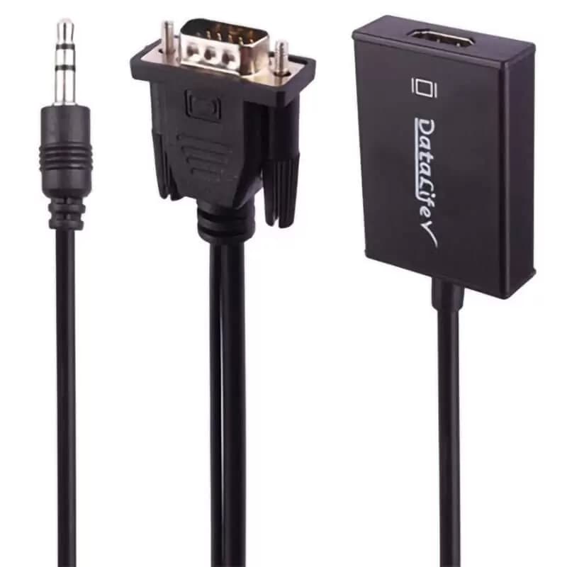 تبدیل VGA به HDMI دیتالایف همراه کابل متصل AUX