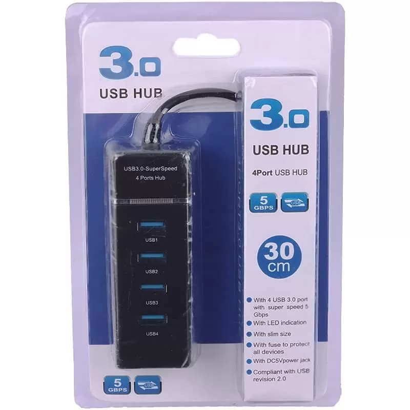 هاب 4 پورت USB3.0 طول 30 سانتی متر مدل 1055 — تصویر ۵