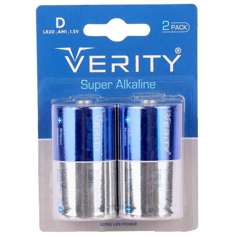 باتری بزرگ سایز D وریتی مدل Super Alkaline بسته دو عددی