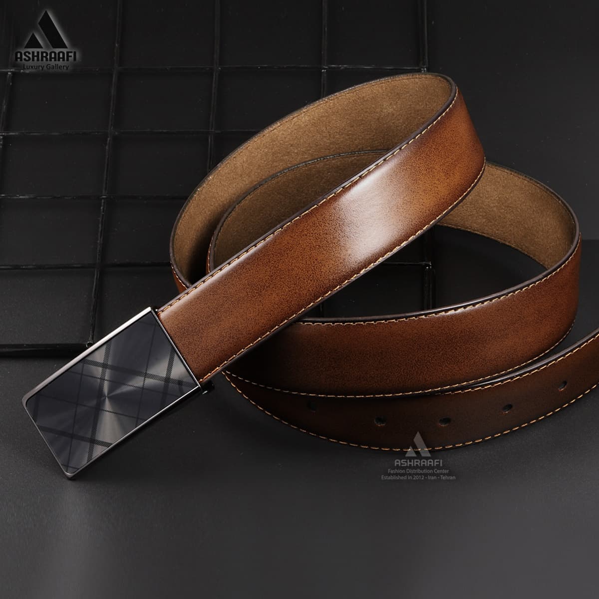 کمربند چرمی مردانه Leather Belt BL167 — تصویر ۲