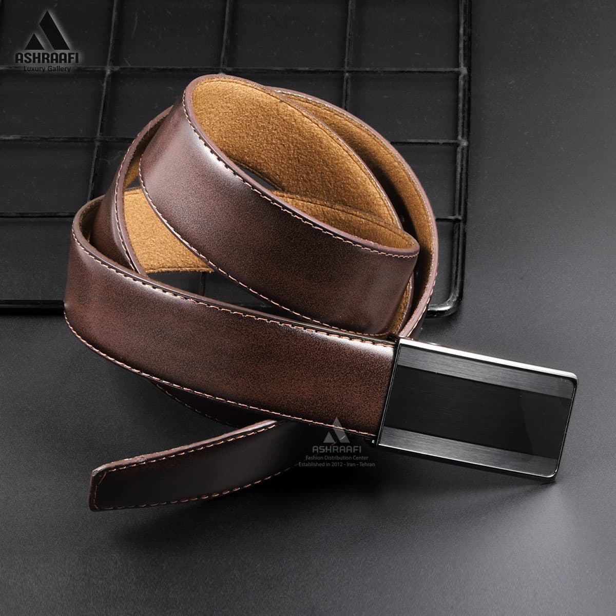 کمربند چرمی مردانه Leather Belt BL169 — تصویر ۲