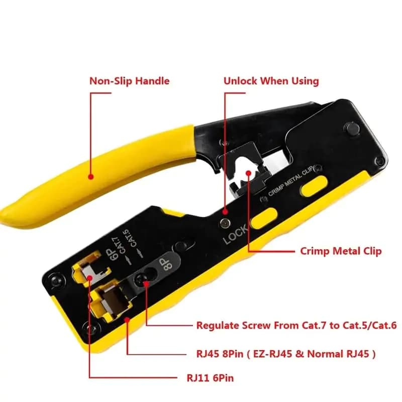 آچار شبکه میان گذر دی نت SNAPPLUG Open End مدل HT-718 CAT 7 — تصویر ۷