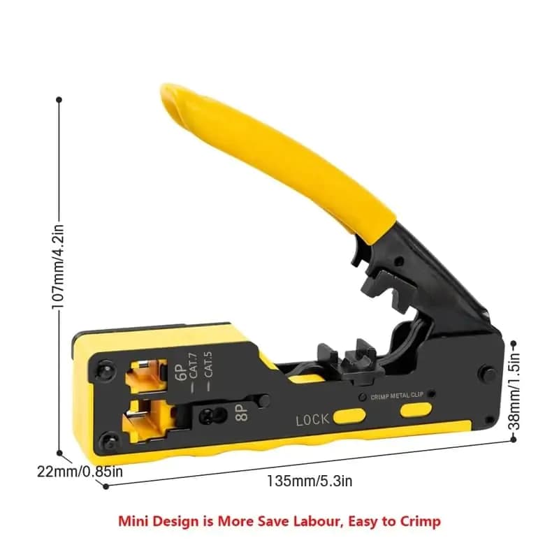 آچار شبکه میان گذر دی نت SNAPPLUG Open End مدل HT-718 CAT 7 — تصویر ۶