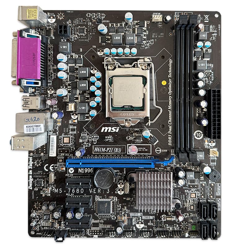 باندل مادربرد MSI H61M-P21 (B3) + Pentium G620 استوک