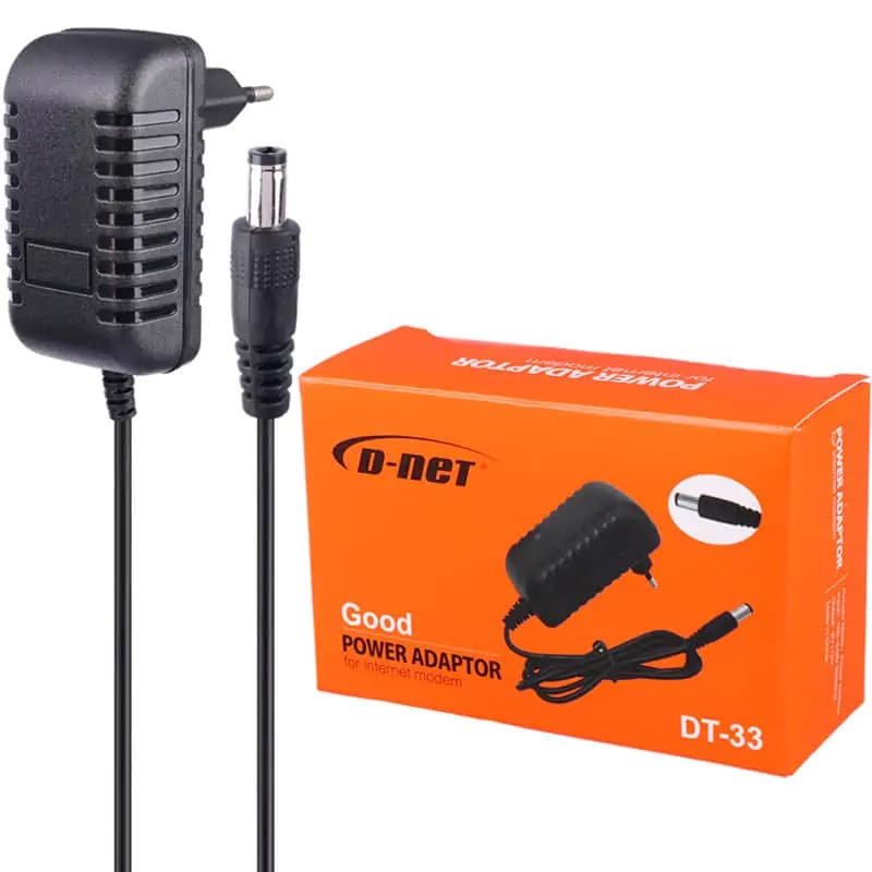 آداپتور مودم 12V 2A دی نت مدل DT-33 فیش درشت