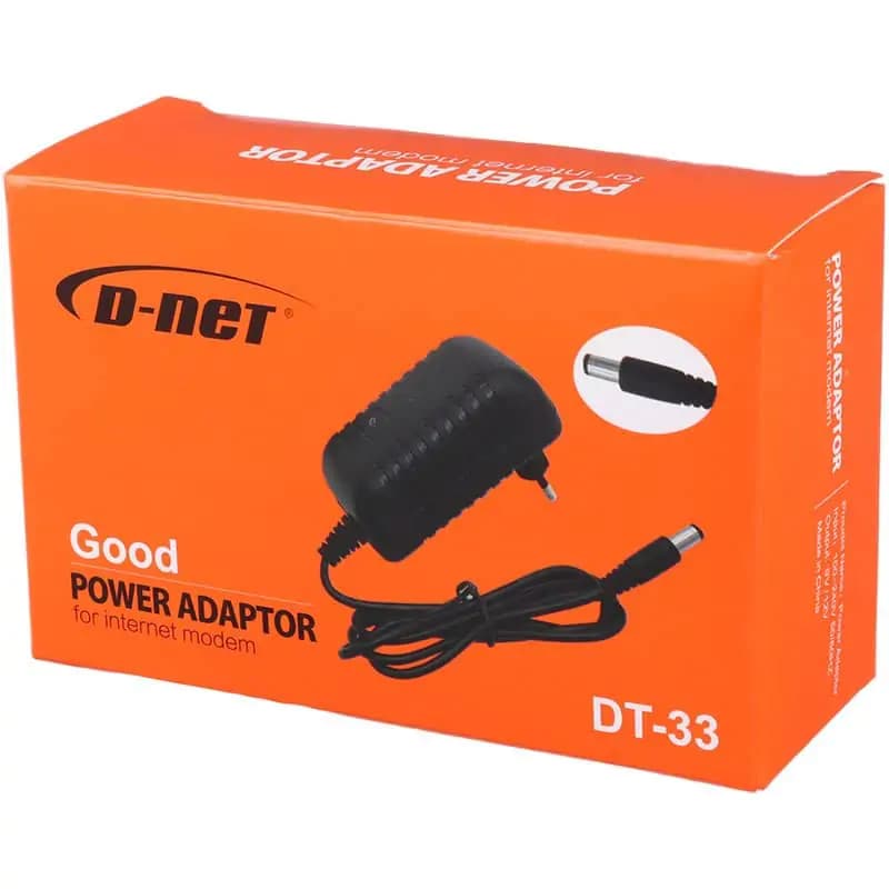 آداپتور مودم 12V 2A دی نت مدل DT-33 فیش درشت — تصویر ۲