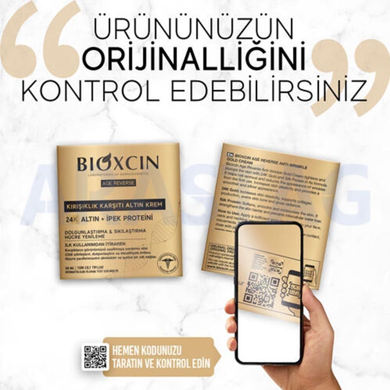 کرم ضد چروک طلایی بیوکسین مدل Bioxcin Age Reverse Gold حجم ۵۰ میلی — تصویر ۲