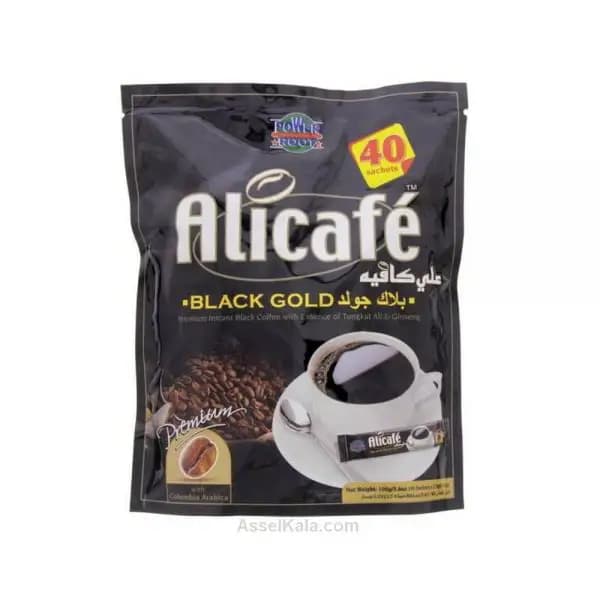 قهوه علی کافه Alicafé بلک گلد جینیسنگ دار بسته ۴۰ عددی — تصویر ۳