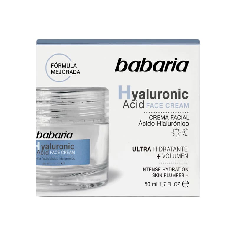 ژل کرم آبرسان و ضد چروک 48 ساعته حاوی هیالورونیک Hyaluuronic Acid باباریا Babaria اسید 50 میل — تصویر ۳