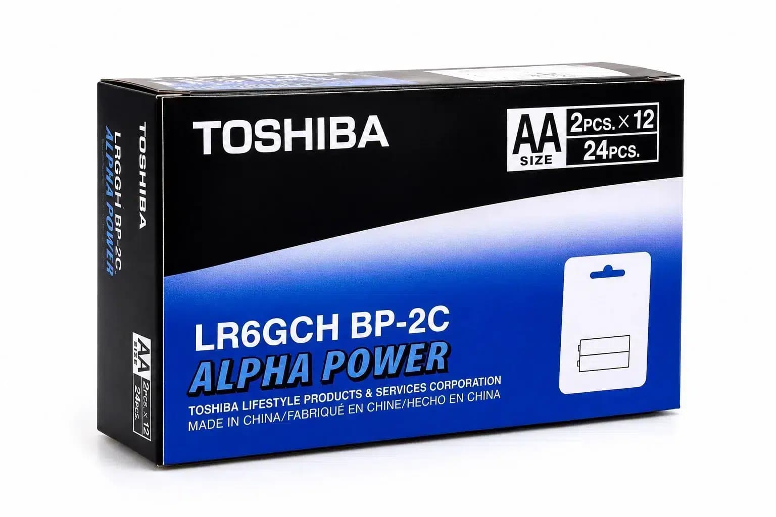 باتری قلمی توشیبا Alpha Power Super Alkaline AA 1.5 ولت بسته 2 عددی — تصویر ۳