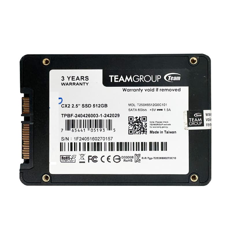 هارد اس اس دی TeamGroup CX2 Classic 512GB SSD استوک در حد نو — تصویر ۲
