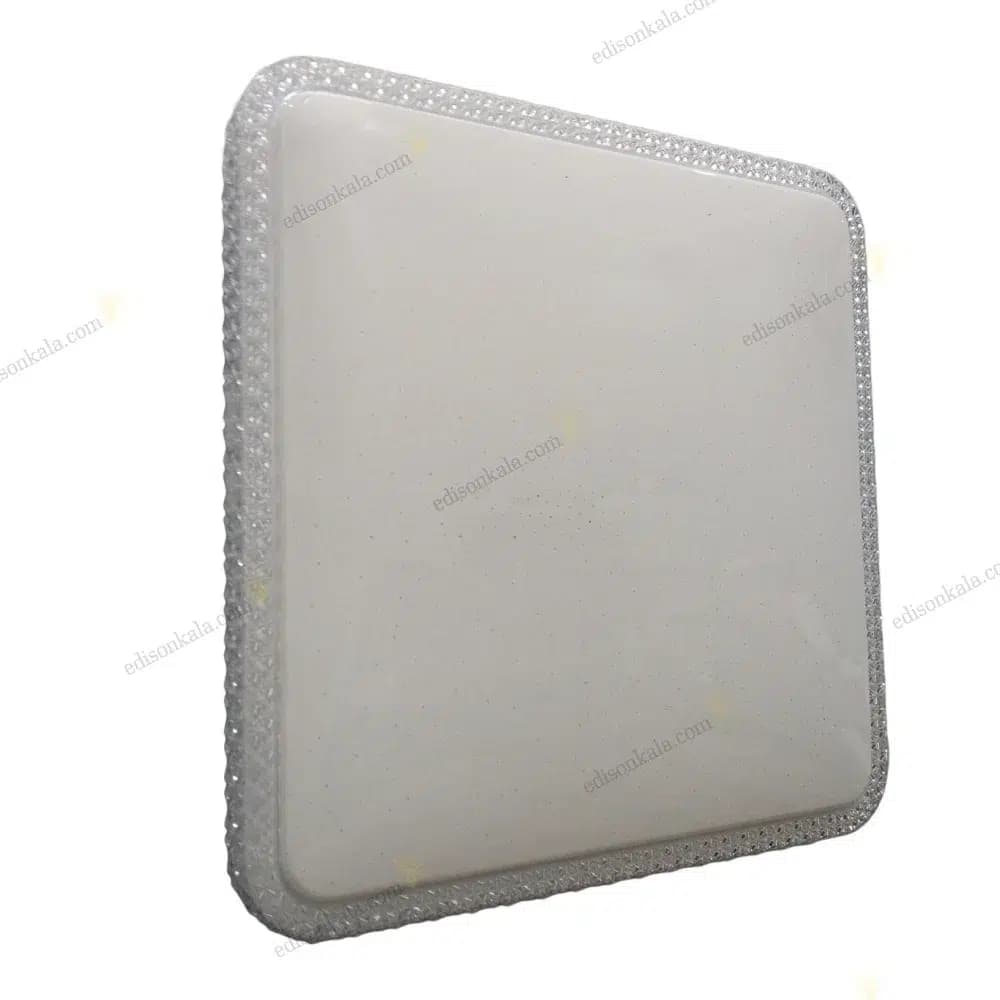 چراغ سقفی کریستالی تک طبقه مربع آلما 100 وات 50 سانت ریموت دار | سه حالته ضمانت دار — تصویر ۵
