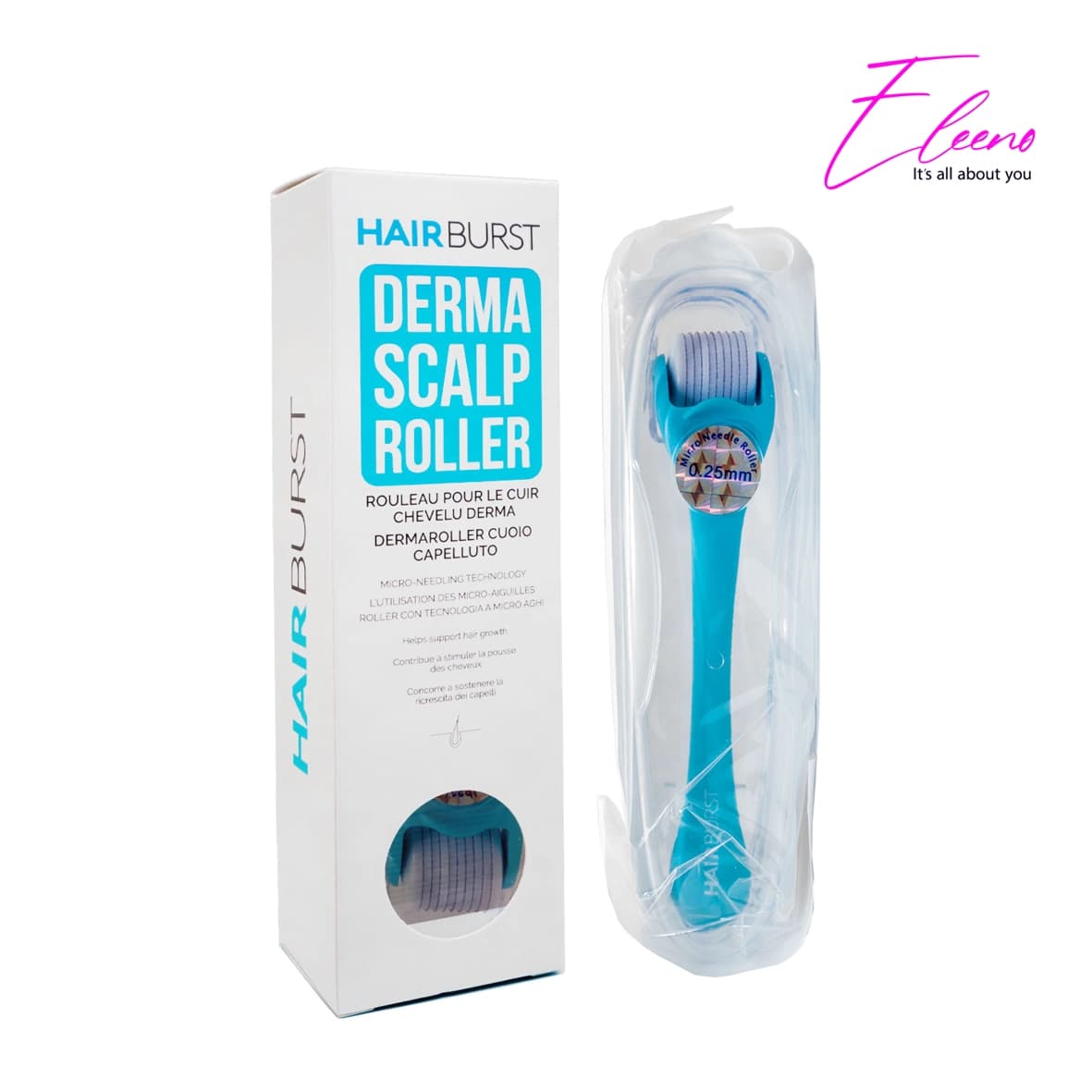 درما رولر کف سر هیربرست با طول سوزن Hair Burst 0.25mm