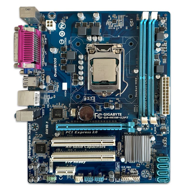 باندل مادربرد GIGABYTE H61M S2PT + Pentium G2030 استوک — تصویر ۲