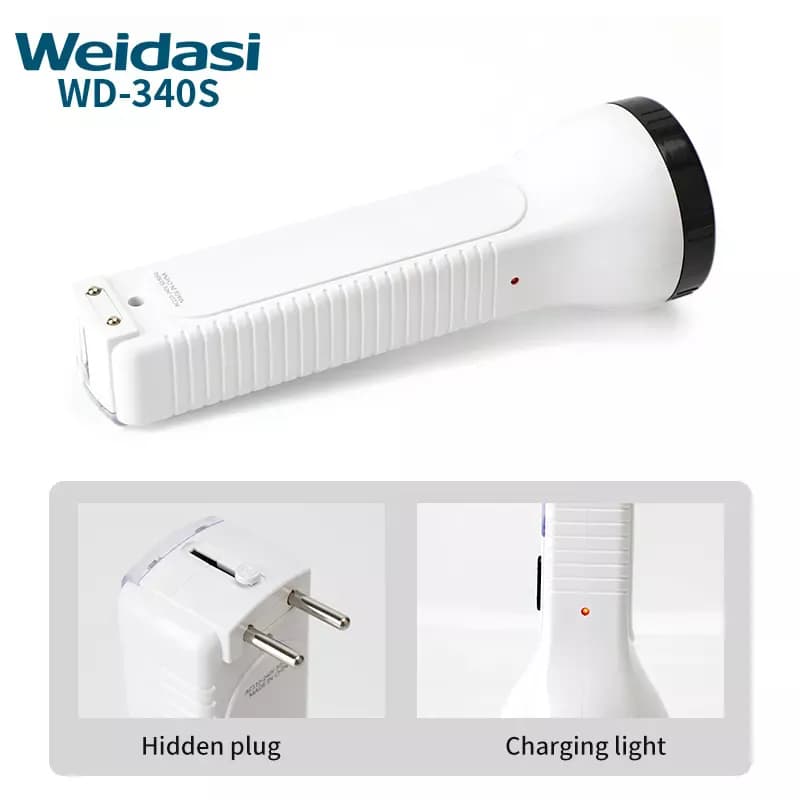چراغ قوه شارژی خورشیدی ویداسی مدل WD-340S | پرنور و قابل حمل — تصویر ۶
