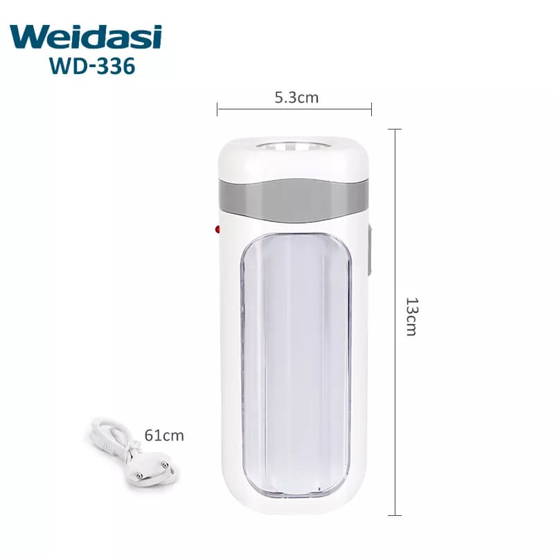 چراغ اضطراری جیبی شارژی ویداسی WD-336 | مناسب کمپینگ و قطع برق — تصویر ۳