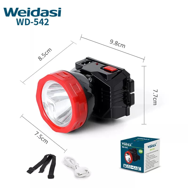 چراغ پیشانی شارژی ویداسی WD-542 | انتخاب حرفهای برای کمپینگ و کار — تصویر ۷