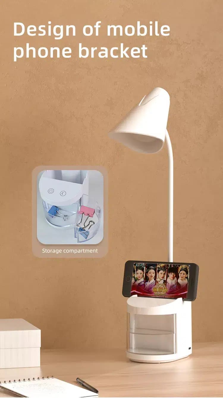 چراغ مطالعه شارژی WD-6088 ویداسی | لمسی , شیک و دارای شب خواب — تصویر ۴