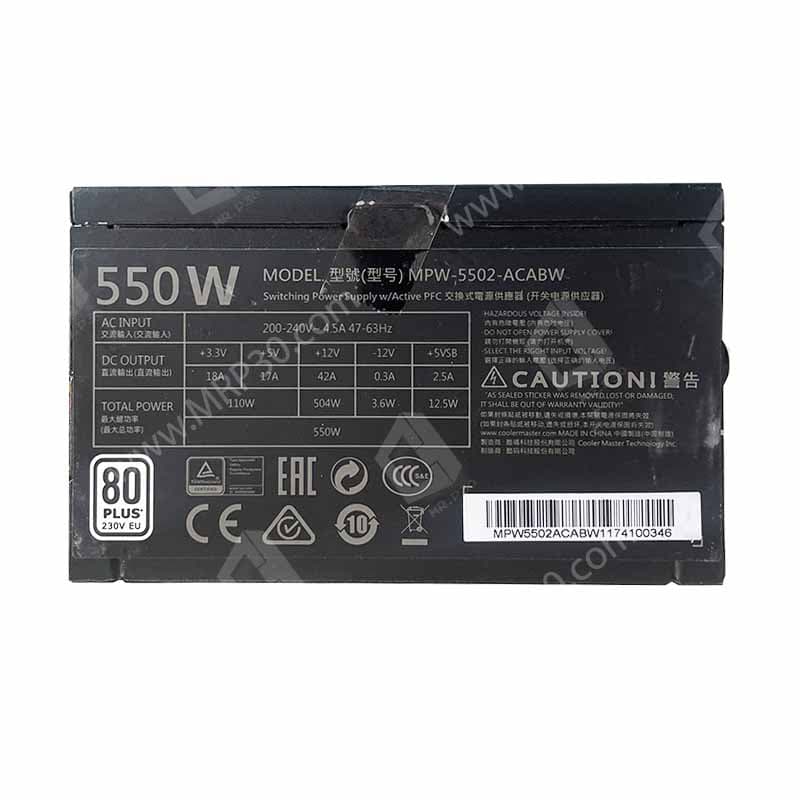 پاور کولرمستر Cooler Master MWE White 550W استوک در حد نو — تصویر ۴