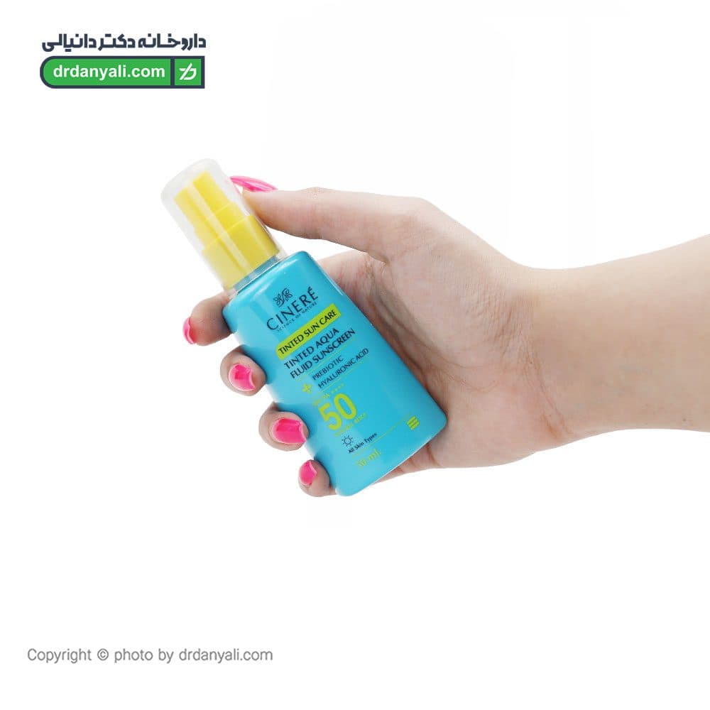 فلوئید ضد آفتاب آکوا SPF50 سینره مناسب انواع پوست 50 میلی لیتر — تصویر ۳