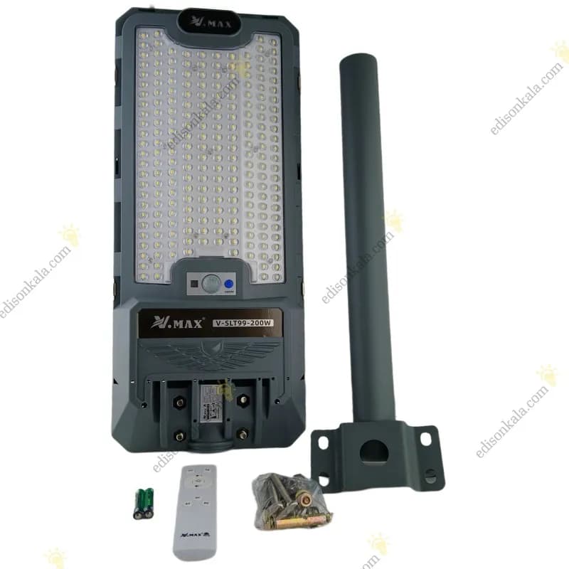 چراغ خیابانی خورشیدی ویمکس 200 وات مدل SLT99-200W | دوسال ضمانت — تصویر ۴
