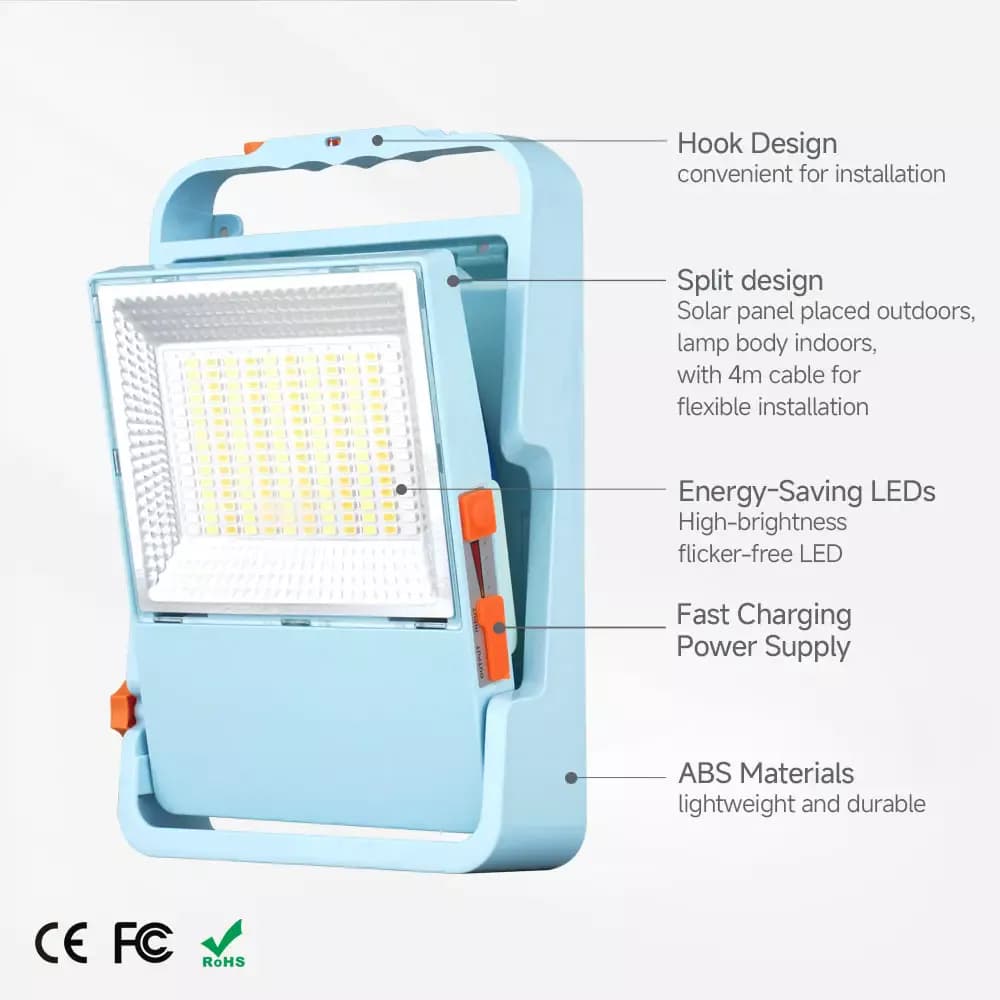 پروژکتور شارژی خورشیدی کنترل دار + پاوربانک UXI مدل HL-S450 — تصویر ۴
